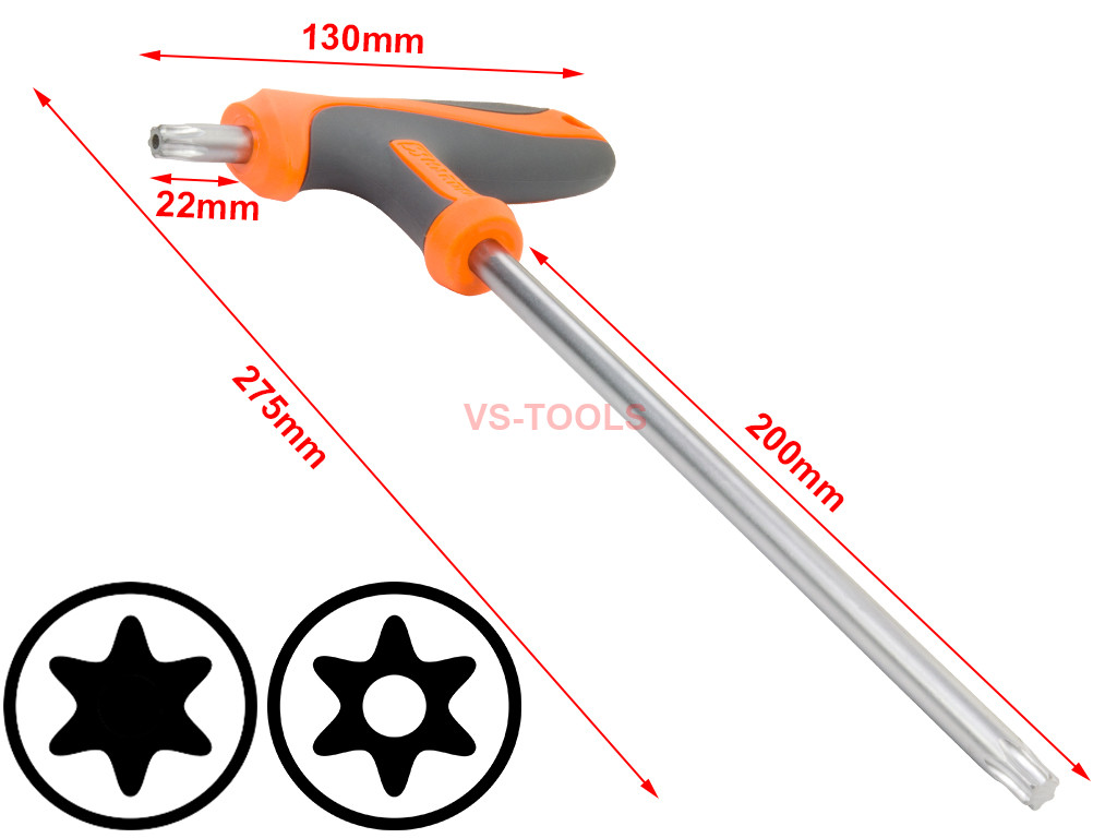 T50 T Handle Torx Security Pin 6 Point Star Key Crv Screwdriver 3531